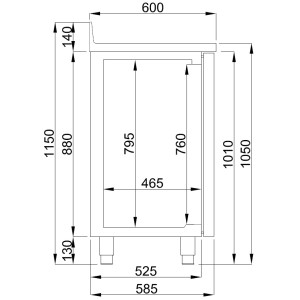 Professionele gekoelde tafel - CombiSteel GN 1/1