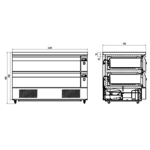 Positieve/Negatieve Koelonderbouw - 6 GN 1/1 - 265L - CombiSteel