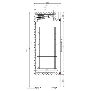 Negatieve Koelkastkast 2 Glazen Deuren - 920 L Combisteel