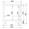 Positieve Koelwerkbank 2 Deuren 380L - Merk CombiSteel