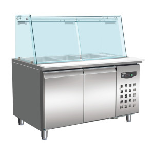 Positive Kühltisch mit 2 Türen - 314 L - 3 GN 1/1 und 3 GN 1/6 - CombiSteel