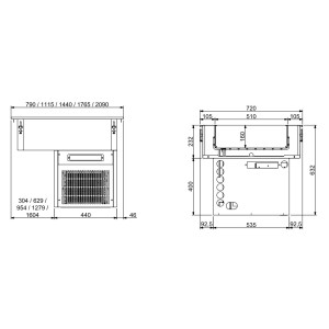 Koelbak Drop-In 4 GN 1/1 - CombiSteel - Optimale temperatuur & efficiënte opslag