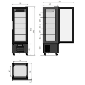 Kühlvitrine für Gebäck 400L - CombiSteel Schwarz Effekt