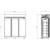 Koelvitrine met 3 glazen deuren 1530 L - CombiSteel