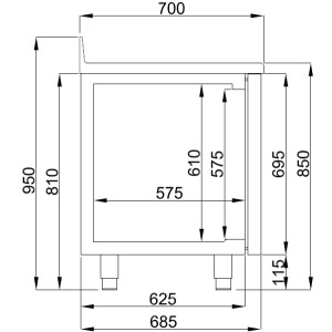 Positive Refrigerated Table GN 1/1 3 Doors - 474 L CombiSteel