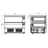 Positiv/Negativ Gekühlter Unterbau - 179 L - 4 GN 1/1 aus Edelstahl