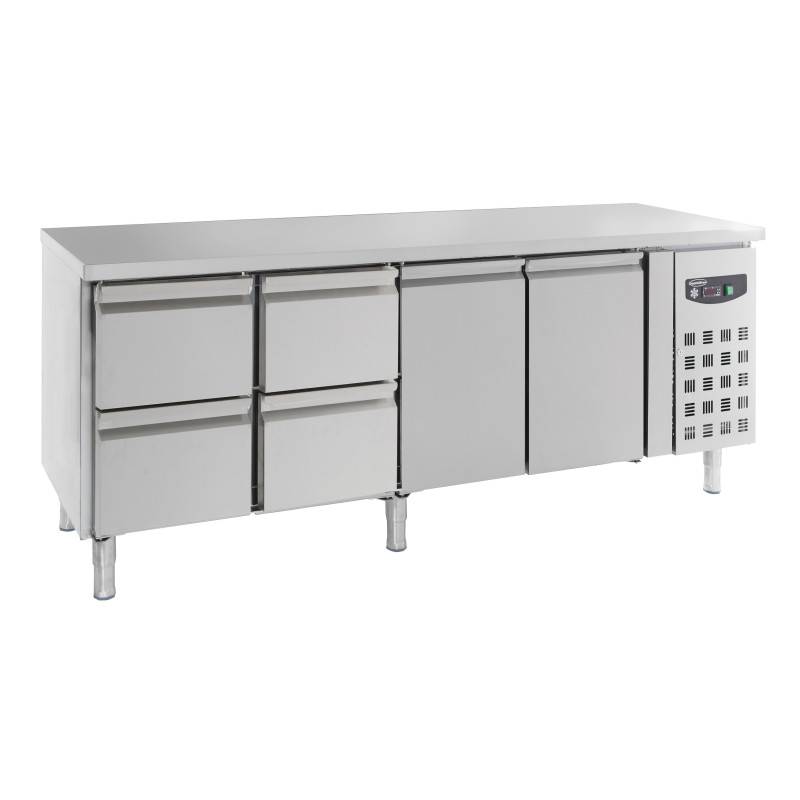 Positieve Koelwerkbank GN 1/1 met 2 Deuren en 4 Laden - 553 L - CombiSteel Positieve Koelwerkbank GN 1/1 met 2 Deuren en 4 Laden - 553 L - CombiSteel