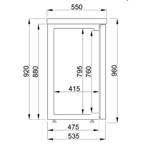 Kühltheke mit 2 Glastüren - Kapazität 320 L - CombiSteel