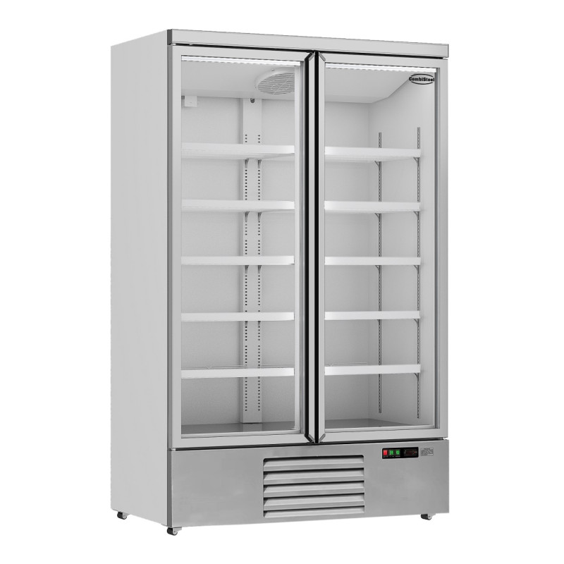 Positive Stainless Steel Refrigerated Cabinet 2 Glass Doors 1000 L CombiSteel