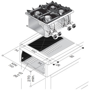 Drop-In 4-Burner Gas Cooktop - Professional Performance CombiSteel