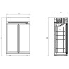 Positieve Koelvitrine met 2 Glazen Deuren - 1000 L - CombiSteel