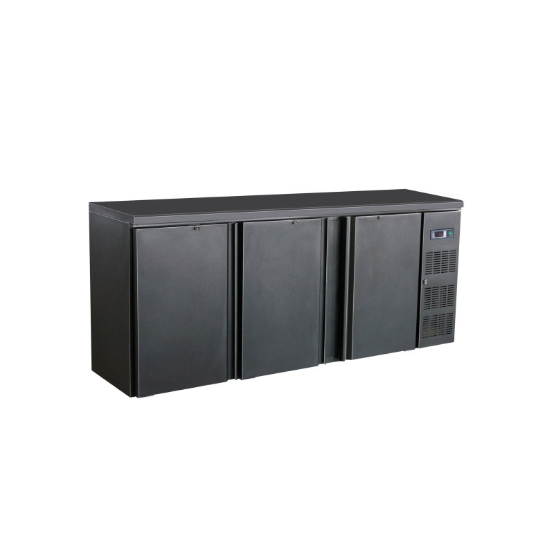 Arrière-Bar Réfrigéré 3 Portes Noir - Capacité 537L - SAV CombiSteel