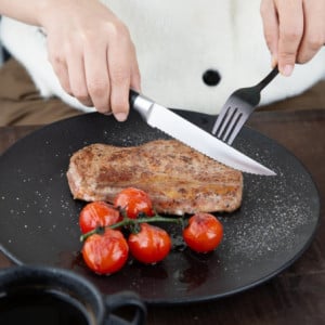 Riveted Steakmessen met Zwart ABS Handvat - Set van 6 - Olympia