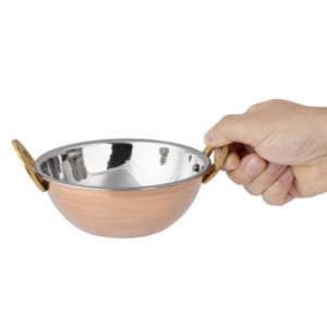 Koperen Kadai Schotel met RVS Handvatten - 400 ml - Olympia