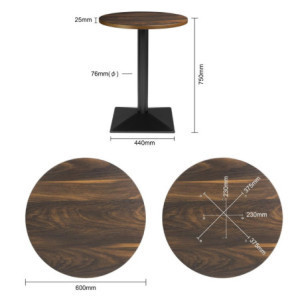 Table Ronde Effet Bois Foncé - ⌀ 60 cm - Bolero