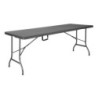 Black Rattan Rectangular Folding Table - L 1829 x W 728 mm - Bolero