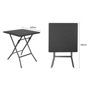 Opvouwbare Vierkante Tafel Zwart - 62 x 62 cm - Bolero