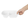 Ovale Schaal 2 Compartimenten in Bagasse - 900 ml - Set van 100 - Fiesta