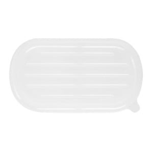 PET Lid for Oval Bagasse Tray - Pack of 100 - Fiesta