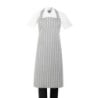 Gestreept Grijs en Wit Bavette Schort - Whites Chefs Kleding