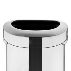 Brushed Steel D Bin with Open Lid - 86 L - Bolero