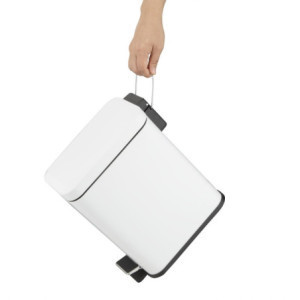 Slim White Bathroom Bin - 5 L - Jantex