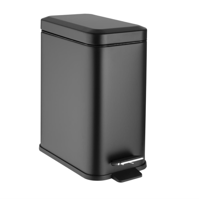 Slim Black Bathroom Bin - 5 L - Jantex