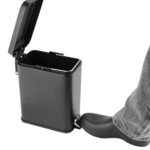 Slim Black Bathroom Bin - 5 L - Jantex