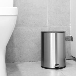 Round Pedal Bin in Brushed Steel - 3 L - Jantex