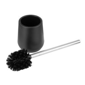 Black Toilet Brush and Holder - Jantex