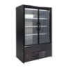 Black Cervinho Open-Front Refrigerated Display Case with Swing Doors - 1200 mm - Zoin