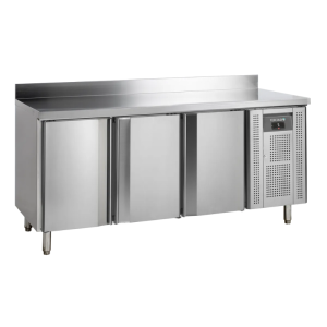 Gekoelde tafel met RVS Achterwand - 3 Deuren - GN 1/1 - TEFCOLD