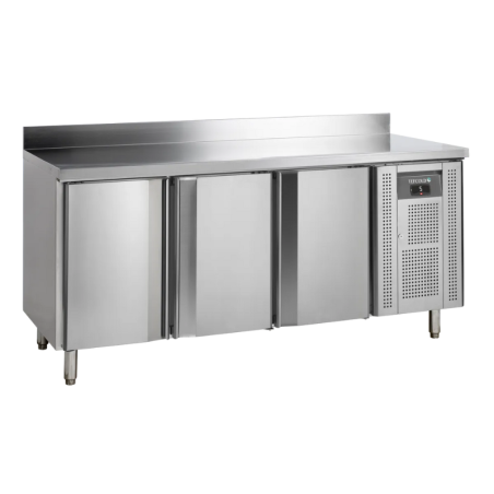 Gekoelde tafel met RVS Achterwand - 3 Deuren - GN 1/1 - TEFCOLD