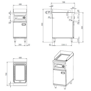 Glatte elektrische Snackplatte 400 mm - CombiSteel