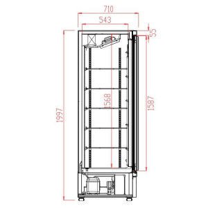 Armoire Réfrigérée Négative à 2 Portes Vitrées Noir - 1000 L - CombiSteel