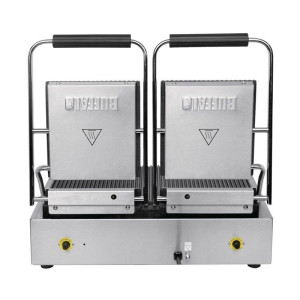Dubbele Bistro Contactgrill Geribbeld/Geribbeld in RVS - Buffalo