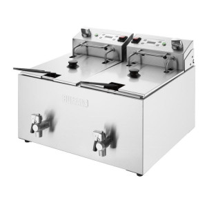 Doppelte elektrische Fritteuse mit Timer - 2 x 8 L - Buffalo