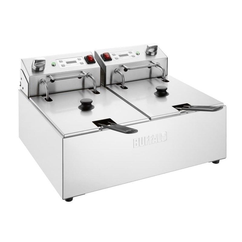 Dubbele Elektrische Friteuse Met Timer - 2 X 5 L - Buffalo Dubbele Elektrische Friteuse Met Timer - 2 X 5 L - Buffalo