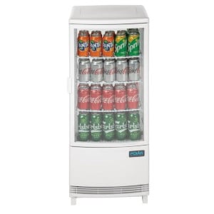 Witte Positieve Koelvitrine 2 Gebogen Deuren 86 L - Polar