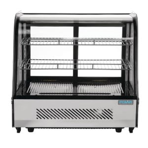 Schwarze Kühlvitrine für Theken - 120 L - Polar