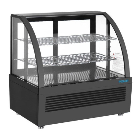 Schwarze Kühlvitrine für Theken - 100 L - Polar