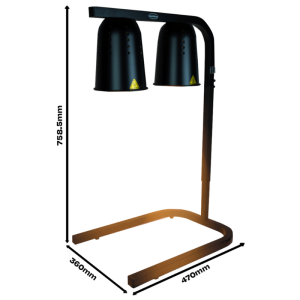 Lampe Zwei Heizlampe Schwarz - 500 W