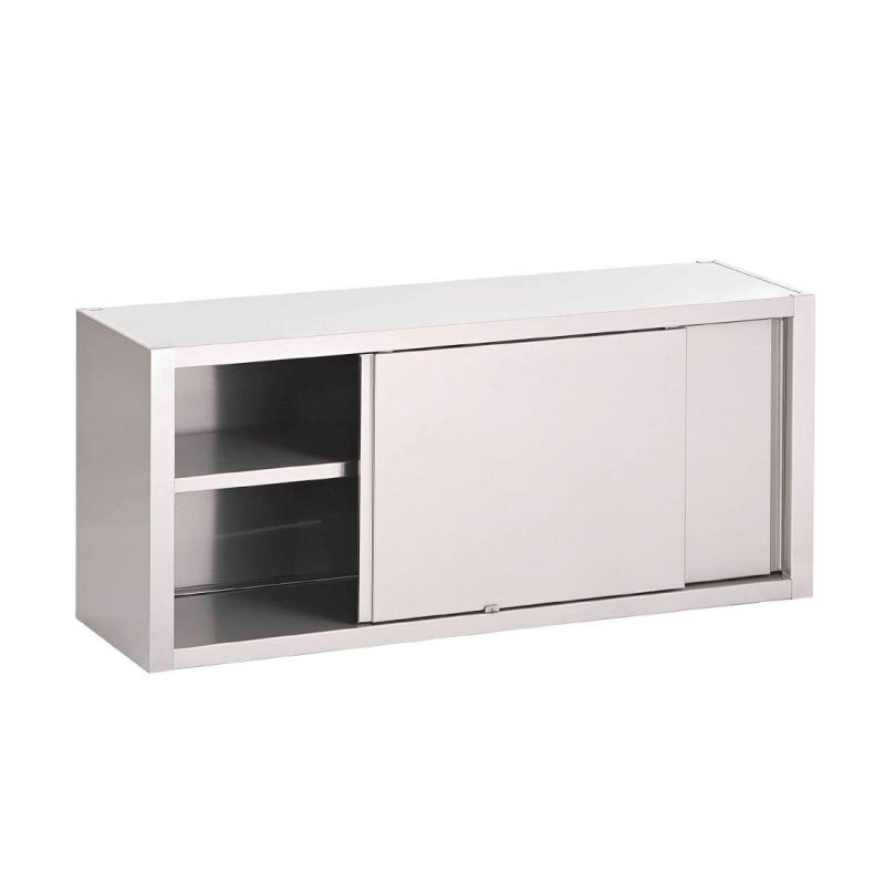 Roestvrijstalen Wandkast Met Schuifdeuren - L 1400 x D 400 mm - Gastro M Roestvrijstalen Wandkast Met Schuifdeuren - L 1400 x D 400 mm - Gastro M