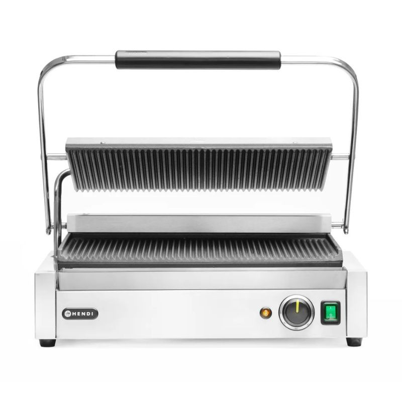 Grill de Contact Panini XL - Geribbelde Plaat - HENDI Grill de Contact Panini XL - Geribbelde Plaat - HENDI