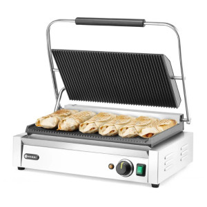 Grill de Contact Panini XL - Geribbelde Plaat - HENDI