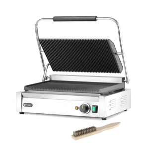 Grill de Contact Panini XL - Geribbelde Plaat - HENDI