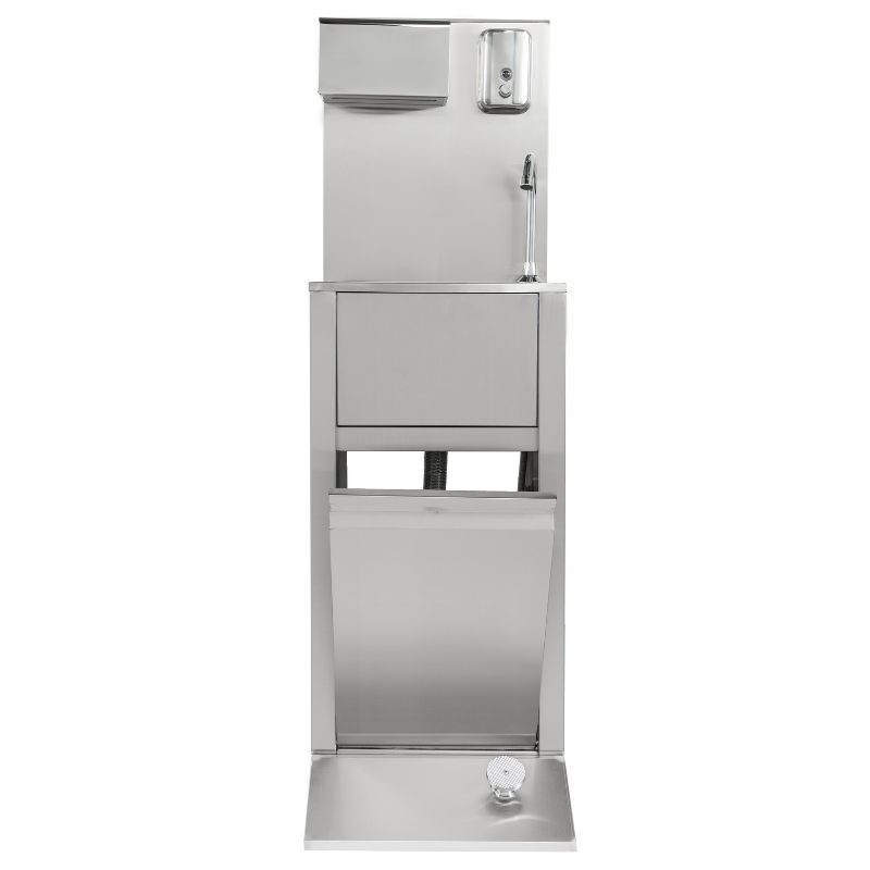 Voetbediende Handenwasser met Prullenbak, Zeep- en Papierdispenser - Dynasteel Voetbediende Handenwasser met Prullenbak, Zeep- en Papierdispenser - Dynasteel