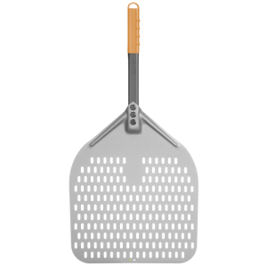 Vierkante Geperforeerde Pizzaschep met Korte Steel - 300x660 mm