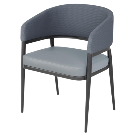 Meridian fauteuils in blauw PVC - Set van 2