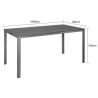 Valletta Slatted Table in Gray - 1560 mm